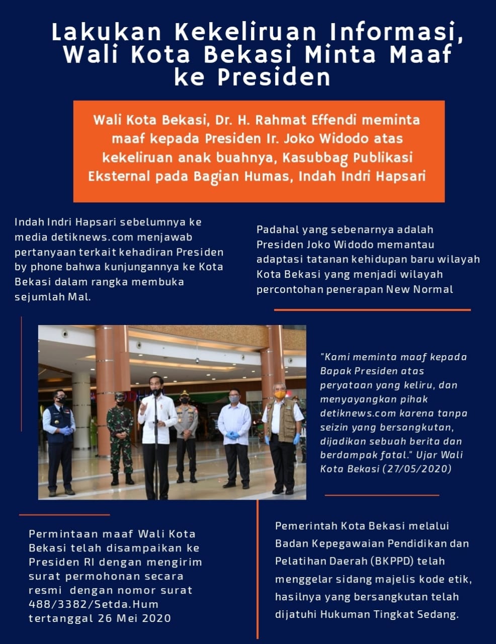 Walikota Bekasi Memberikan Surat Ke Presiden RI, Terkait kinerja Salah Satu team Humas Pemkot Bekasi
